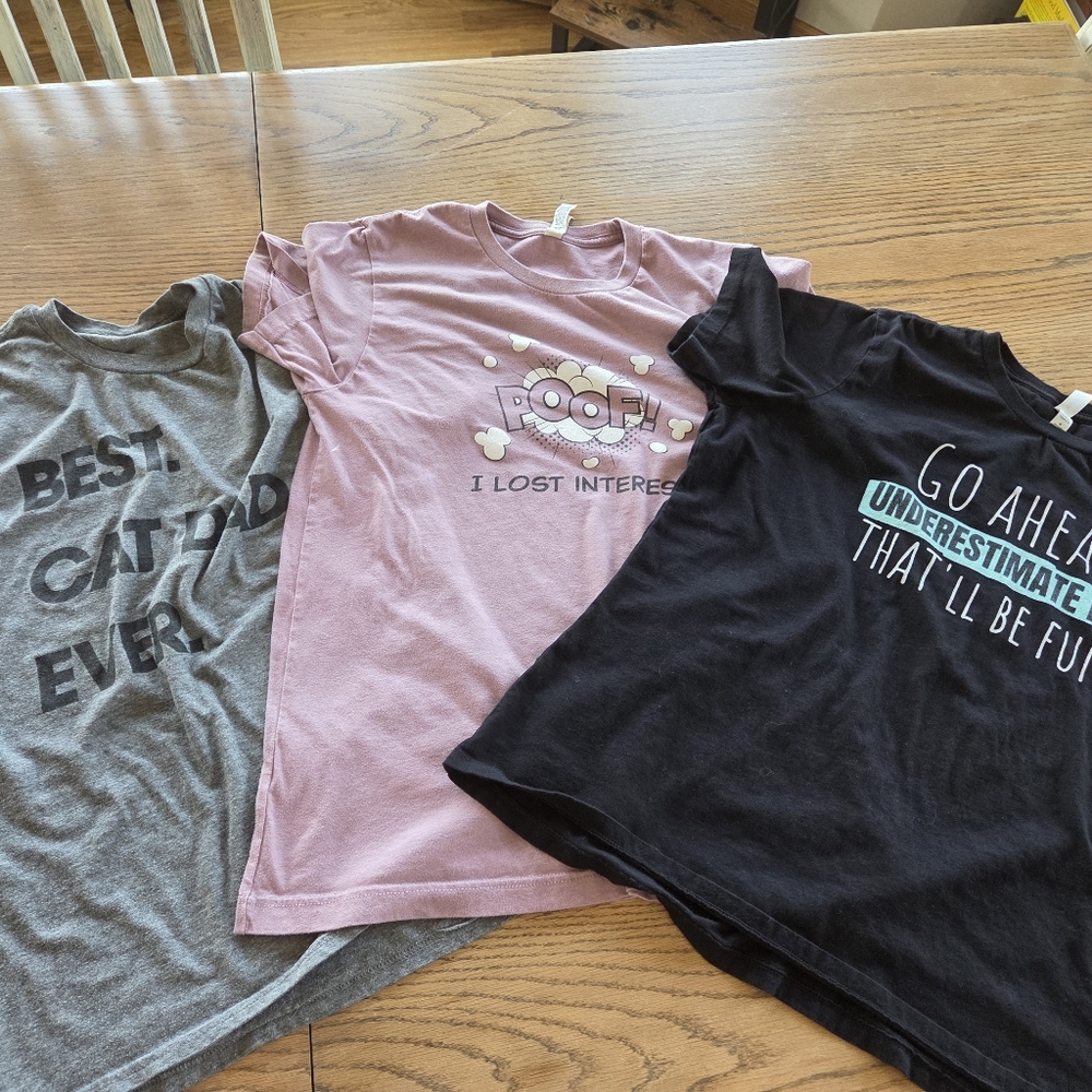 Kids Graphic T-Shirts - Pink, Black, and Gray